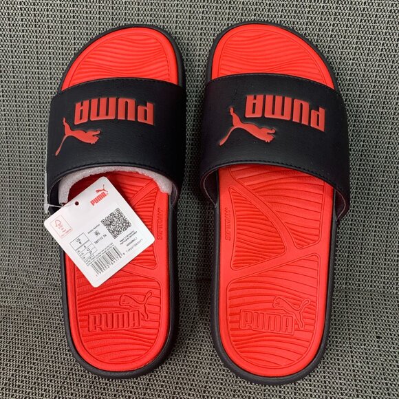 Puma Adult Slide Sandals US 9 EUR 42 Red & Black Comfortable Slip-On Footwear - Picture 1 of 6